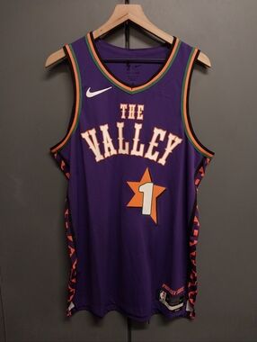 Nike Authentic Pheonix Suns "The Valley" Devin Booker Away Jersey Size 48 City E